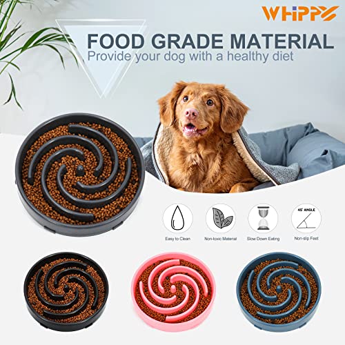 Slow Feeder Dog Bowls for Large Medium Dog Non Slip Maze Puzzle Bowl Pet Slower Food Feeding Dishes Interactive Bloat Stop Preventing Choking Healthy Dog Bowl (Large / A-black)