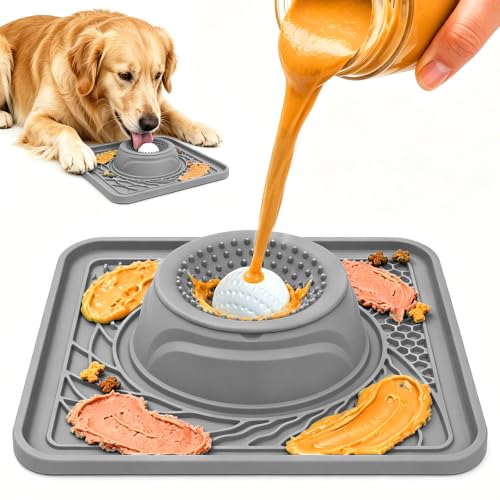 Slow Feeder Dog Bowl & Lick Mat (gray)
