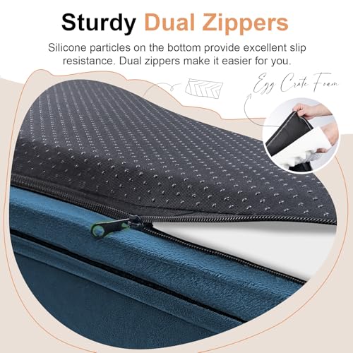 Orthopedic Dog Bed for Small Dogs (Navy Blue / 20.0"L x 14.0"W x 5.5"Th)