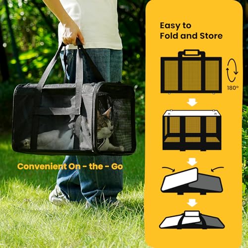 Cat Carrier Bag (17.0"L x 11.0"W x 11.0"H / Black)
