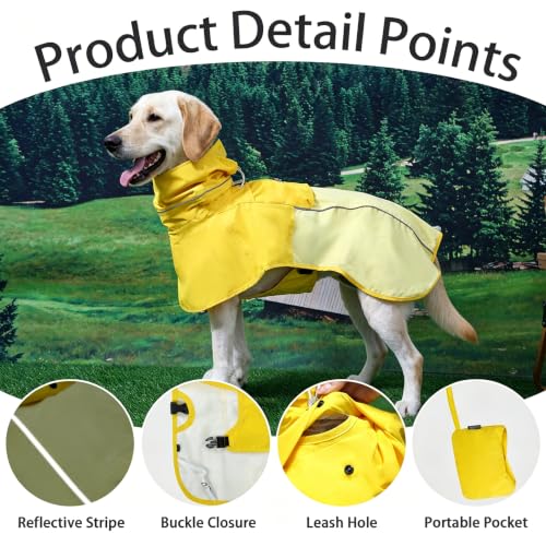 Dog Raincoat with High Collar (Yellow / Small(9-13lb))