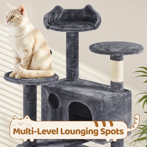 70in Multi Level Sturdy Cat Tree (Dark Gray / 70in)