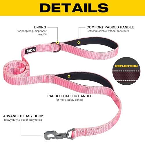Heavy Duty Dog Leash for Medium Large Dogs (5 Feet (Pack of 1) / Pink)