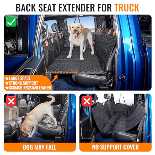 Dog Car Seat Cover for Back Seat (Black / XL-for Full Size Truck)