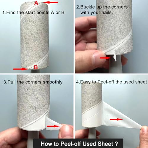 Lint Roller for Pet Hair (5 Handles + 10 Refills（1100 Sheets）)
