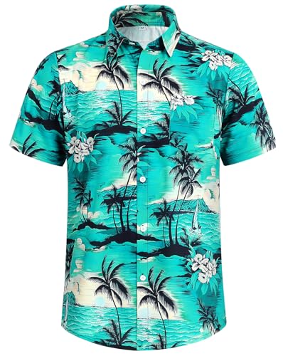 Dog Shirts Hawaii Dog Clothes for Small Medium Large Dogs Owner and Pet Shirts are Sold Separately (2XL-(54.33"Bust)-for Human / Green Only for Human)