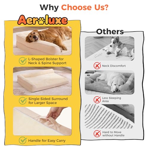 XXL Orthopedic Dog Bed (48.0"L x 35.0"W x 7.5"Th / Beige)