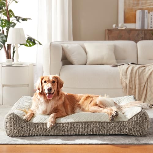 XL Orthopedic Dog Bed for Large Dogs (XL Plus(45"L x 32"W x 9.5"Th) / Beige)