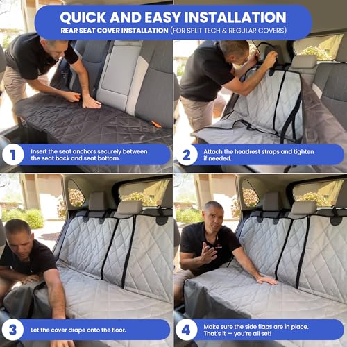 Heavy Duty Rear Seat Cover for Dogs (Grey)