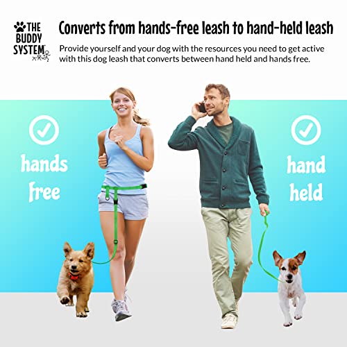 Hands Free Dog Leash (Small Dog System (Large Belt (27"- 50" Waist)) / Green)