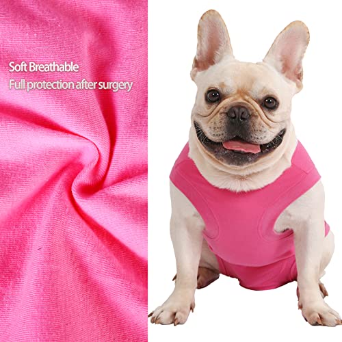 Dog Surgery Recovery Suit (3XL(Back 24-26" Chest 27-29" Weight 80-115lb) / Rose)