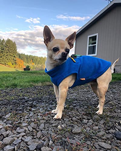 Zip Up Fleece Dog Sweater (Large chest (~20 in) / Blue)