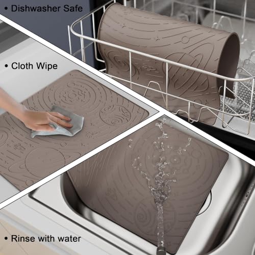 Galaxy Pet Feeding Mat (18.9"L x 11.8"W / Beige)