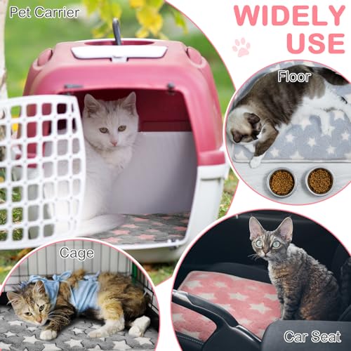 4 Pack Self Heating Cat Bed Cat Self Warming Pad with Removable Cover Extra Warm Thermal Pet Pad Washable Pet Crate Mat Anti Slip Kennel for Indoor Outdoor Pets (24 x 35 Inches)