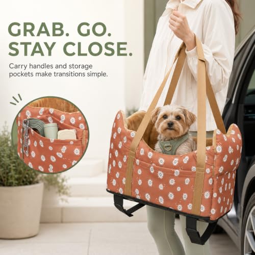 Dog Car Seat for Small Dogs 5 (Coffee Color)