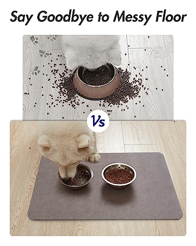 Absorbent Pet Feeding Mat (BROWN / 16"x24")