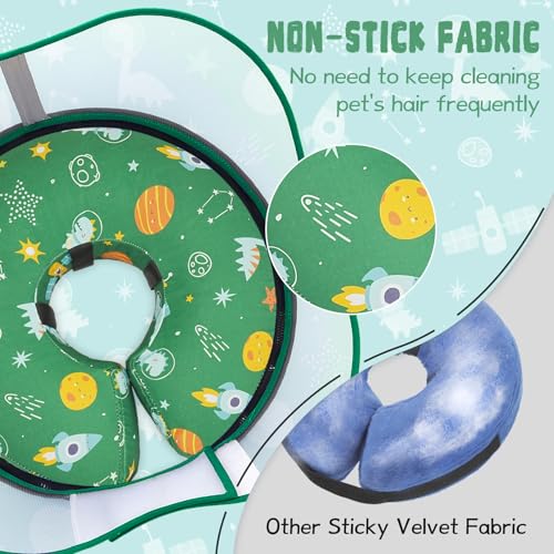 Elevated Inflatable Dog Cone Collar to Stop Licking (Green / XXL(Neck 18.5"-23.5"))