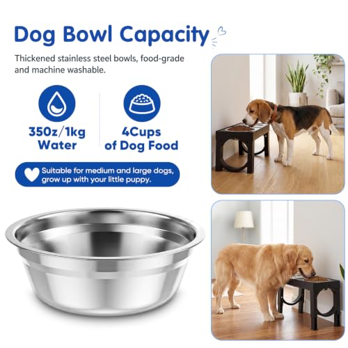 Elevated Dog Bowls Large Breed Raised Dogs Bowl Stand Large (A-Black)