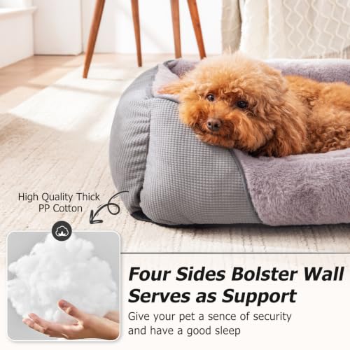 Dog Beds for Small Dogs (Dark Grey / S(20’’x 19’’x 6’’))