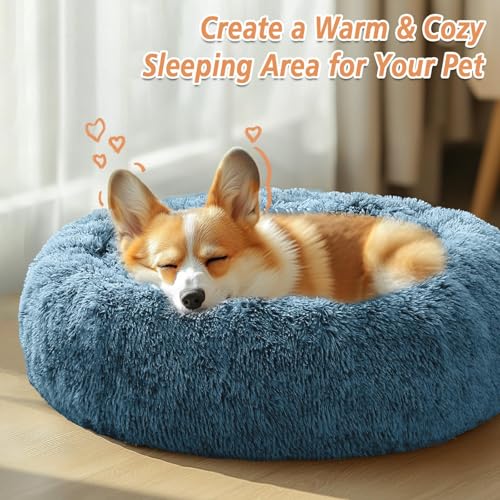 Calming Dog Bed Medium Size Dog (Blue / 31.0"L x 31.0"W x 8.0"Th)