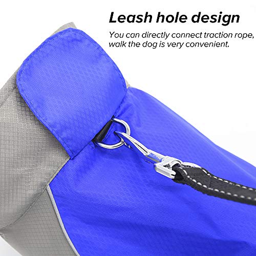 Dog Raincoat Waterproof Coats (Blue-L)