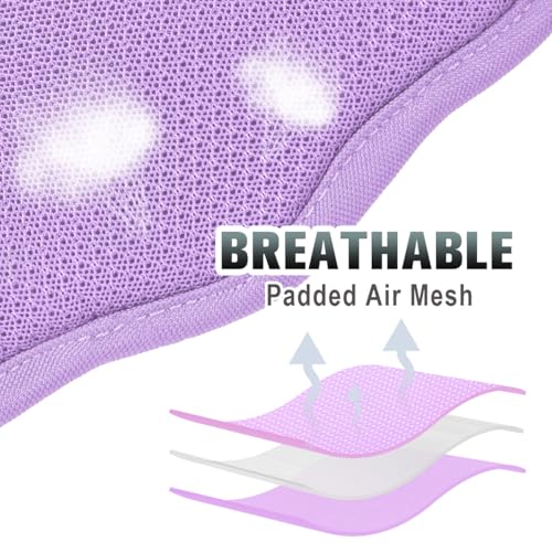 Dog Harness for Medium Sized Dog No Pull Dog Vest ID Tag Pocket (Violet Purple / Medium)