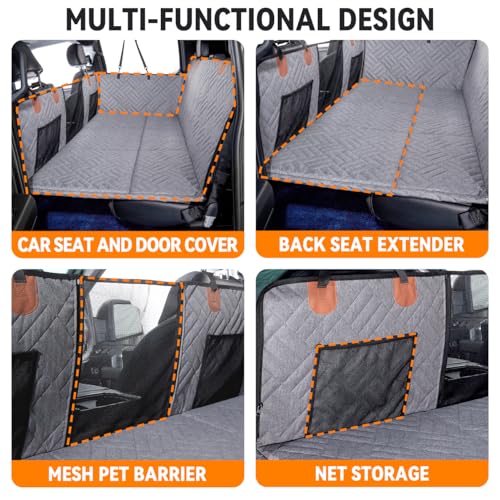 Hard Bottom Dog Car Seat Cover for Full (Grey / For Full Size Truck)