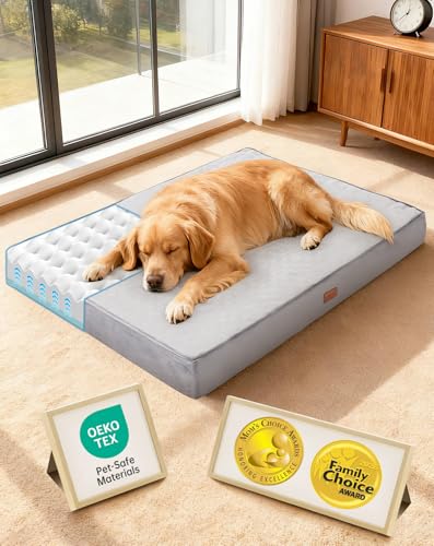 Orthopedic Waterproof Large Dog Bed (44" x 32" x 4" (For Sprawling) / 01-Gray)