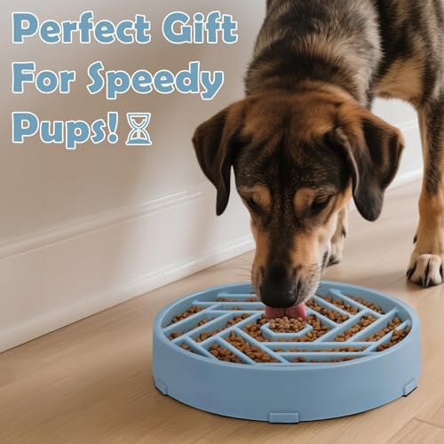 Slow Feeder Dog Bowls Large Medium Breed (Mist Blue)