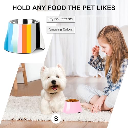 Dog Bowls Cone Friendly Non Slip Single Dog Bowl with Stainless Steel Inner (Small(1 Cup) / Pink)