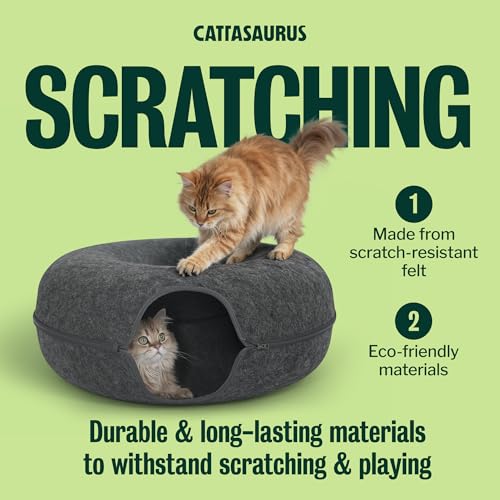 Peekaboo Cat Cave Donut for Multiple & Large Cats up to 30 (Dark Gray / Jumbo)
