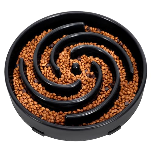 Slow Feeder Dogs Bowl for Large Medium Dogs (Large / A-Black)