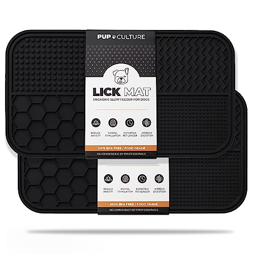 Dog Lick Mat for Dogs (2 Pack / Black)