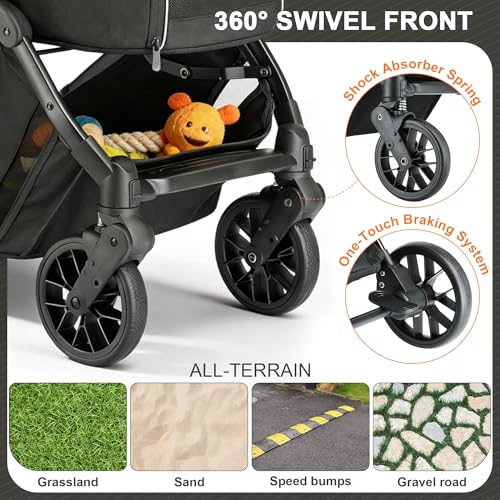 Pet Stroller for Small Dogs & Cats (Black)