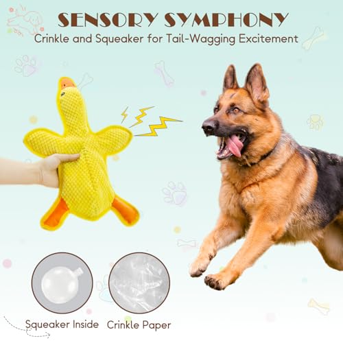 No Stuffing Dog Squeak Toys (Yellow)