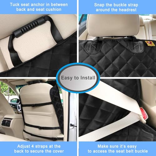 Deluxe Dog Seat Cover for Front Seat (Black-2 Pack)
