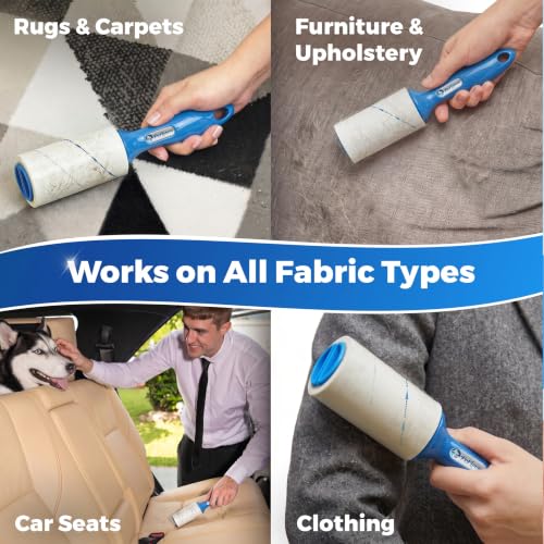 Extra Sticky Lint Roller Ultimate Value Set 400 Sheets for Pet Hair Removal