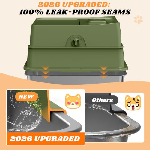 Stainless Steel Litter Box (Olive Green / X-Large)