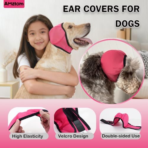 Dog Ear Covers for Grooming (Pink / S(Head Circle:10-14))