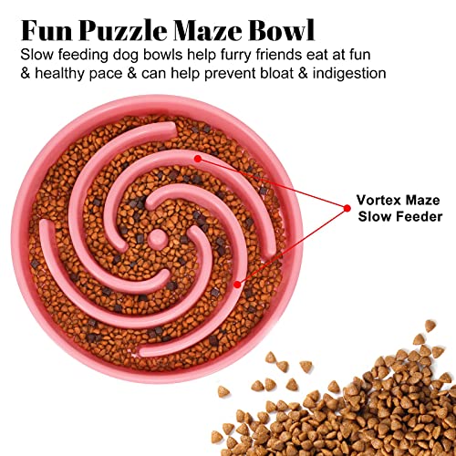 Slow Feeder Maze Puzzle Bowl (Large / C-pink)