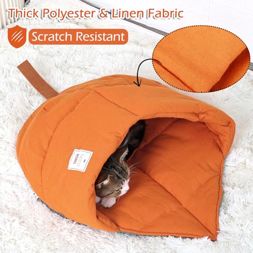 Cat Sleeping Bag Cave Bed with Non (Orange / M)