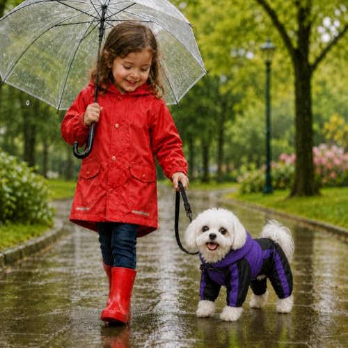 Alaska Dog Hooded Raincoat (L-XL+ (Large Dog ~100lbs) / Purple)