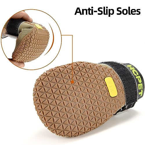 Dog Boots for Large Dogs (Brown Pro / Width 1.96 in)