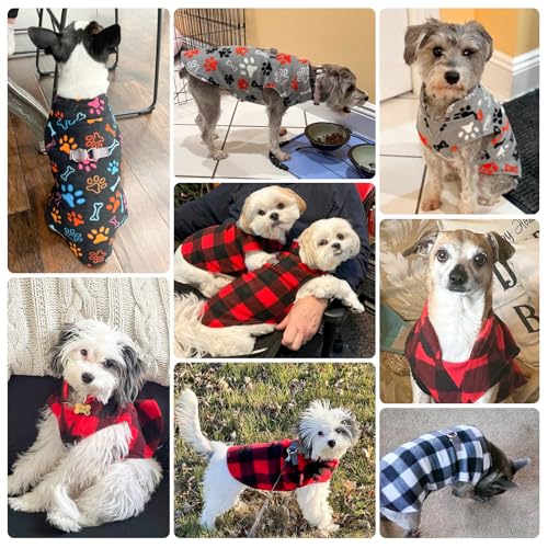 Dog Fleece Vest Sweater Winter Jacket for Small Medium Dogs (X-Large / WHITE BUFFALO PLAID)