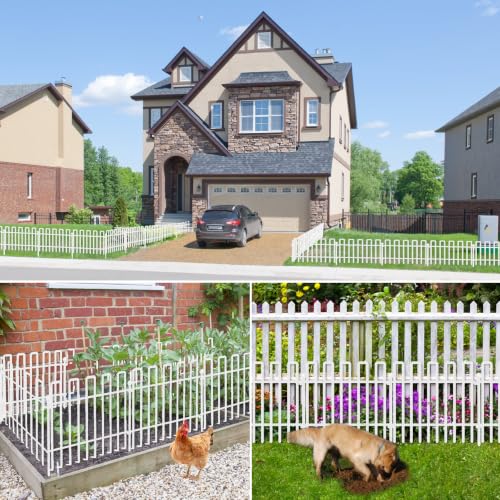 26 Panels No Dig Animal Barrier Fence (26 Panels, 13in(H) x 37ft(L) White)