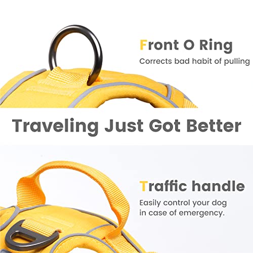 No Pull Dog Harness with Pet ID Tag (L (Chest: 27"-32" ) / Pineapple Yellow)