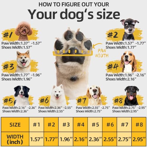 Dog Boots Dog Shoes for Large Dogs (Black / Width 2.75 in)