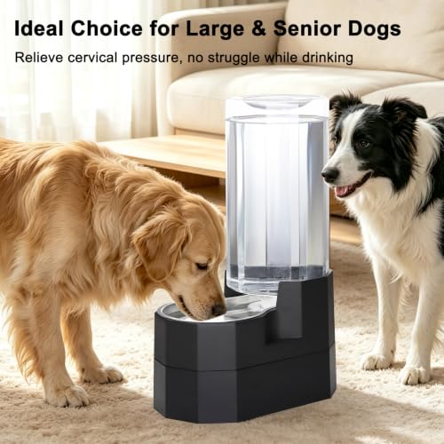 RIZZARI 9L Gravity Dog Water Dispenser (Ebony / 9L Raised)