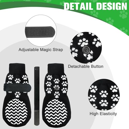 Anti Slip Dog Socks to Prevent Licking Paws for Hot Pavement (Black / Small)