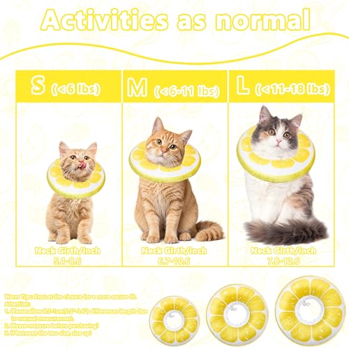 Cat Cone Collar Soft (Lemon / Medium)